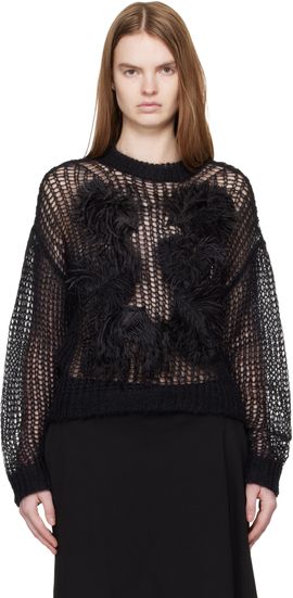 The Attico The Attico Black Light Mohair Feather Sweater