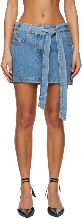 The Attico The Attico Blue Denim Miniskirt