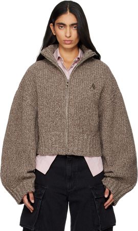 The Attico The Attico Brown Wool Cashmere Cardigan