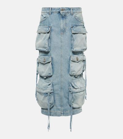 The Attico The Attico Cargo denim midi skirt