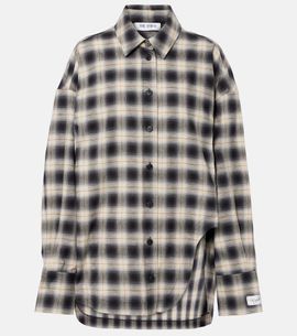 The Attico The Attico Checked asymmetric cotton shirt