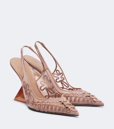 The Attico The Attico Cheope embroidered slingback pumps