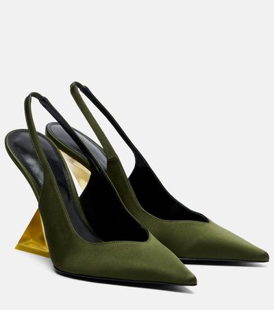 The Attico The Attico Cheope satin slingback wedges
