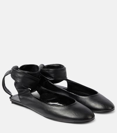 The Attico The Attico Cloe leather slingback flats