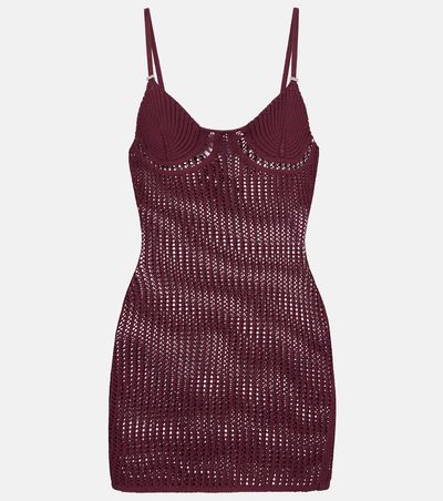 The Attico The Attico Crochet cotton-blend minidress