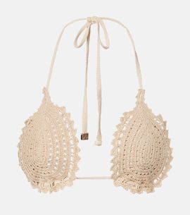 The Attico The Attico Crochet cotton bikini top