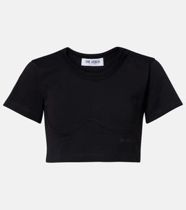 The Attico The Attico Cropped cotton jersey T-shirt