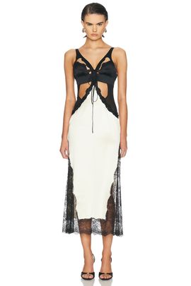 THE ATTICO THE ATTICO Cut Out Lace Midi Dress