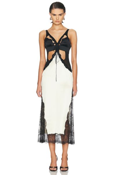 THE ATTICO THE ATTICO Cut Out Lace Midi Dress