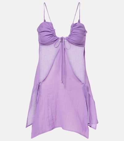 The Attico The Attico Cutout cotton muslin minidress