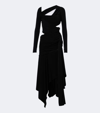 The Attico The Attico Cutout draped asymmetric midi dress