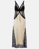 The Attico The Attico Cutout lace-trimmed satin midi dress - 1