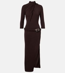 The Attico The Attico Draped open-back jersey midi dress