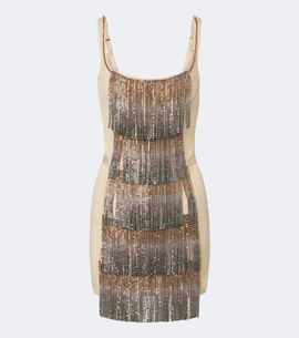 The Attico The Attico Embellished paneled lace minidress