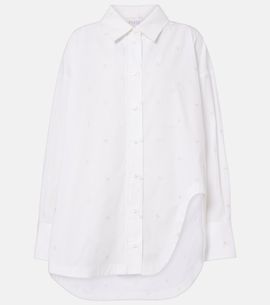The Attico The Attico Embroidered cotton-blend poplin shirt