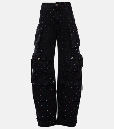 The Attico The Attico Fern studded mid-rise cargo jeans