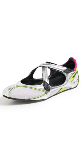 The Attico The Attico Floor 01 Ballerina Flats Holographic Silver