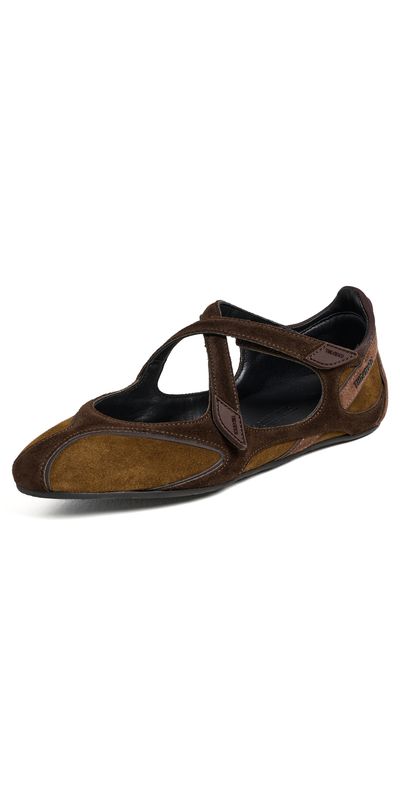 The Attico The Attico Floor 01 Suede Ballerina Flats Brown Shades