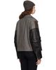 The Attico The Attico Gray & Black Kylie Leather Bomber Jacket - 3
