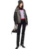 The Attico The Attico Gray & Black Kylie Leather Bomber Jacket - 4