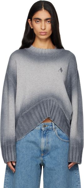 The Attico The Attico Gray Sprayed Wool Cashmere Sweater