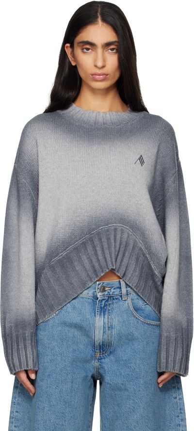 The Attico The Attico Gray Sprayed Wool Cashmere Sweater