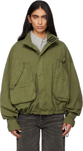 The Attico The Attico Green Overdyed Bomber Jacket