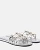 The Attico The Attico Grid embellished leather flat sandals - 1