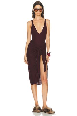 THE ATTICO THE ATTICO High Slit Midi Dress