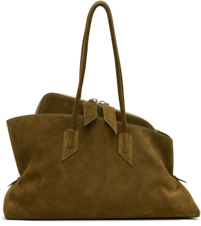 The Attico The Attico Khaki 'La Passeggiata Medium' Top Handle Bag