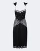 The Attico The Attico Lace-trimmed satin midi dress - 1