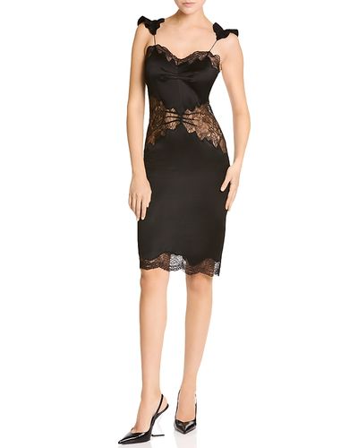 The Attico The Attico Lace Sweetheart Neck Ruffled Midi Dress