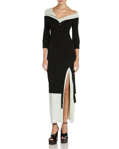 The Attico The Attico Layered Knit Midi Dress