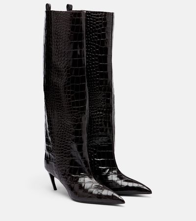 The Attico Lea Croc-Effect Leather Knee-High Boots