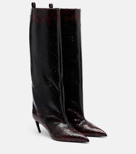 The Attico The Attico Lea snake-effect leather knee-high boots