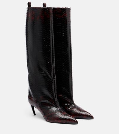 The Attico The Attico Lea snake-effect leather knee-high boots