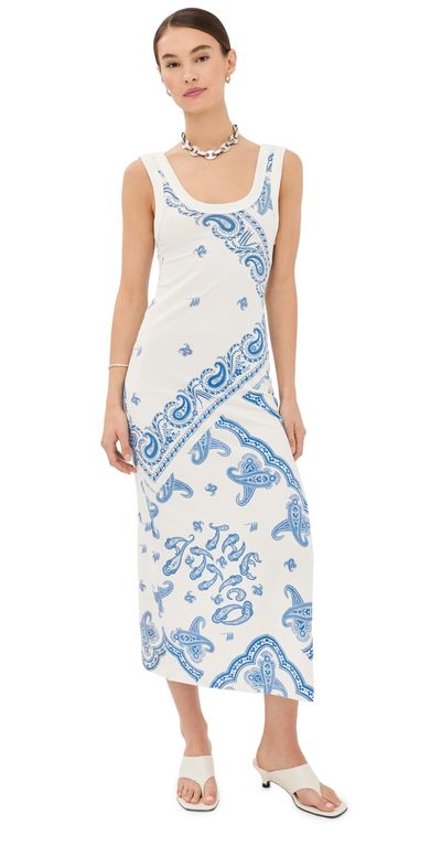 The Attico The Attico Midi Dress White/Blue