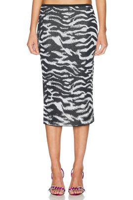 THE ATTICO THE ATTICO Midi Zebra Skirt