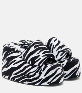 The Attico The Attico Mochi zebra-print platform slides
