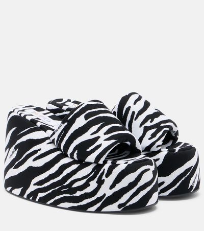 The Attico The Attico Mochi zebra-print platform slides