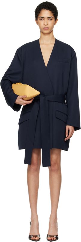 The Attico The Attico Navy Wrap Blazer