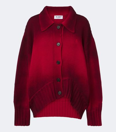 The Attico The Attico Ombré oversized wool and cashmere cardigan
