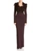 The Attico The Attico Open Back Feather Trim Gown - 1
