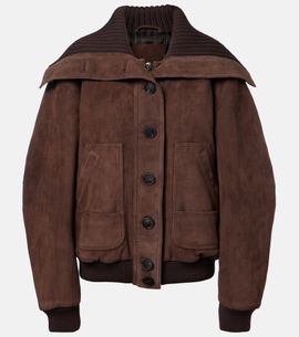 The Attico The Attico Oversized suede bomber jacket