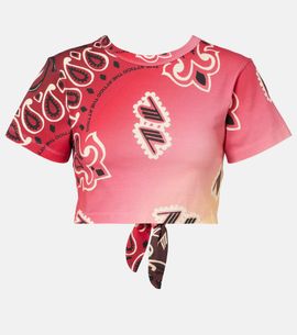 The Attico The Attico Printed cotton crop top