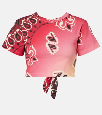 The Attico The Attico Printed cotton crop top