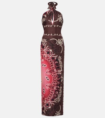 The Attico The Attico Printed silk maxi dress