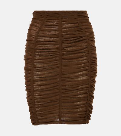 The Attico The Attico Ruched high-rise jersey miniskirt
