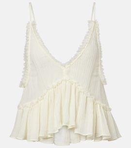 The Attico The Attico Ruffled cotton camisole top