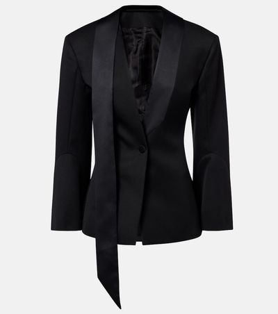 The Attico The Attico Satin-trimmed virgin wool blazer